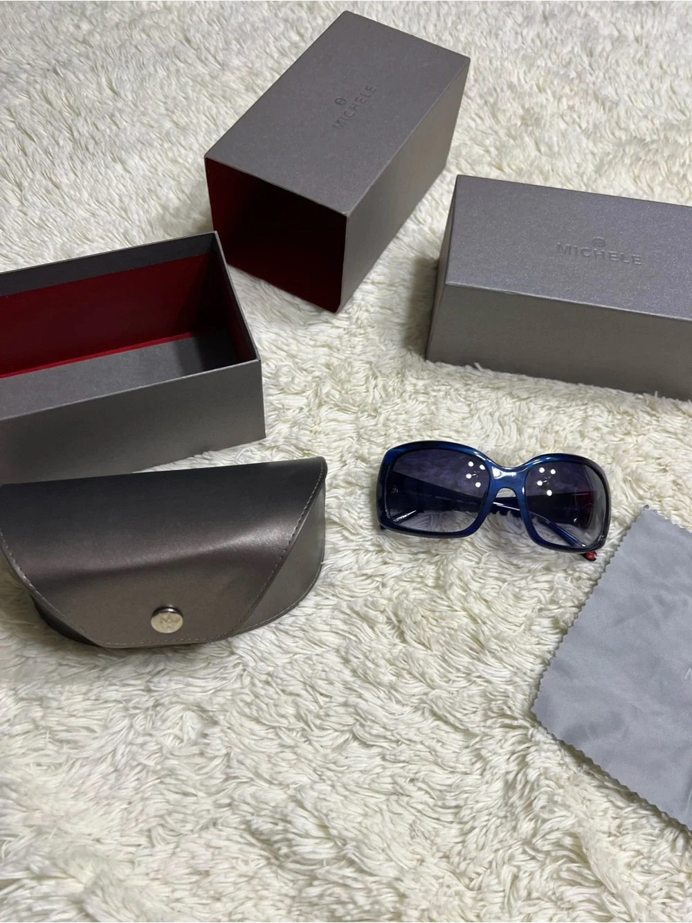 Michele Women’s Dark Blue Sunglasses with Case